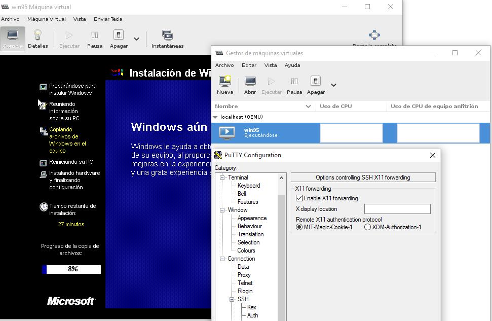 Linux forwarding. QEMU Linux. SSH x11 Forwarding. X11forwarding Yes. QEMU VMWARE.